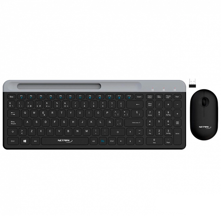 Combo Netmak Inalambrico Teclado + Mouse Negro 2.4GHZ Art.NM-KB875